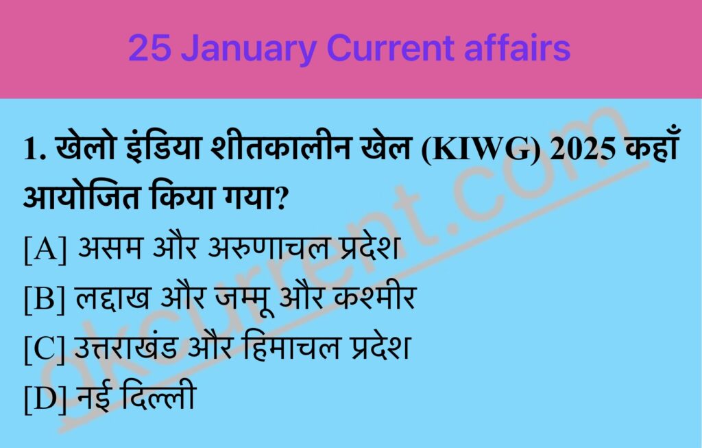 Current Affairs 25 January